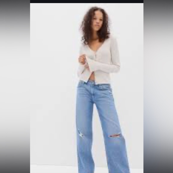 Gap Metallic V-neck Ribbed Cardigan Size XS NWOT - Picture 14 of 15